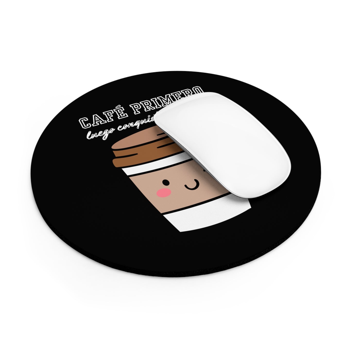 Coffee Lover Mouse Pad, Cute Coffee Mug Design, Office Desk Decor, Gift for Baristas, Work from Home Essentials