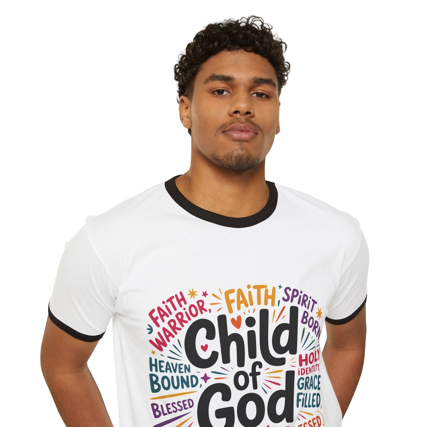 Child of God Unisex Ringer T-Shirt, Faith Shirt, Spiritual Tee, Christian Apparel, Gift for Religious Holidays