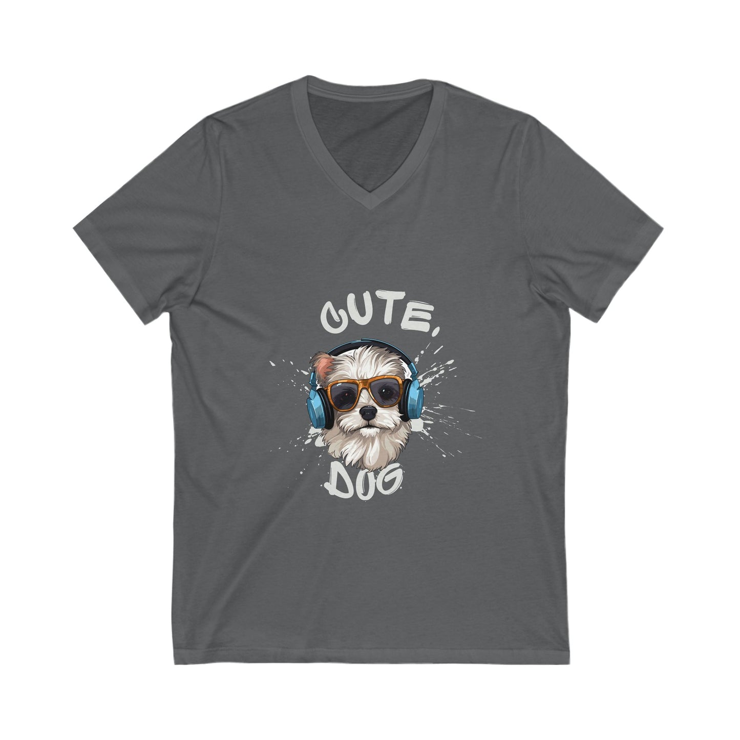 Cute Dog V-Neck Tee | Pet Lovers Shirt | Dog T-Shirt | Animal Lover Gift | Casual Style Top | Birthday Gift Tee