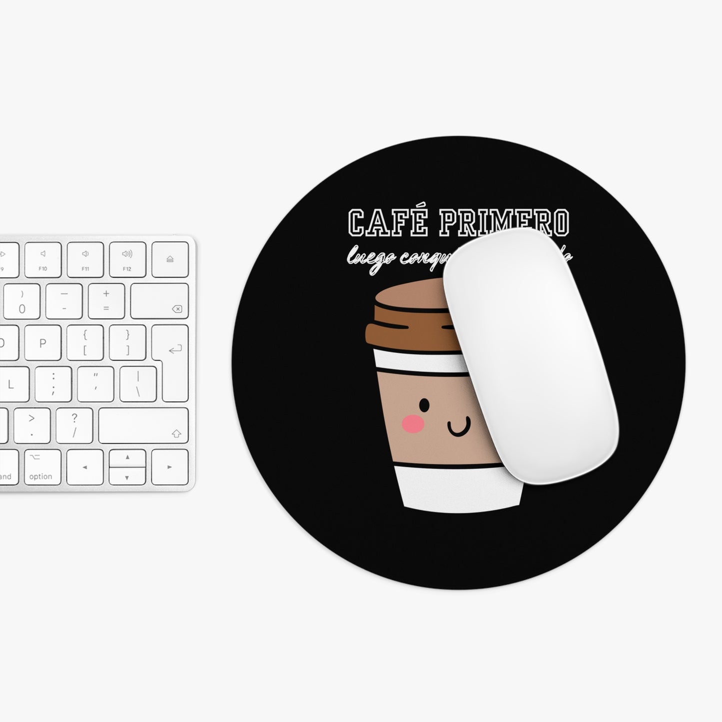 Coffee Lover Mouse Pad, Cute Coffee Mug Design, Office Desk Decor, Gift for Baristas, Work from Home Essentials