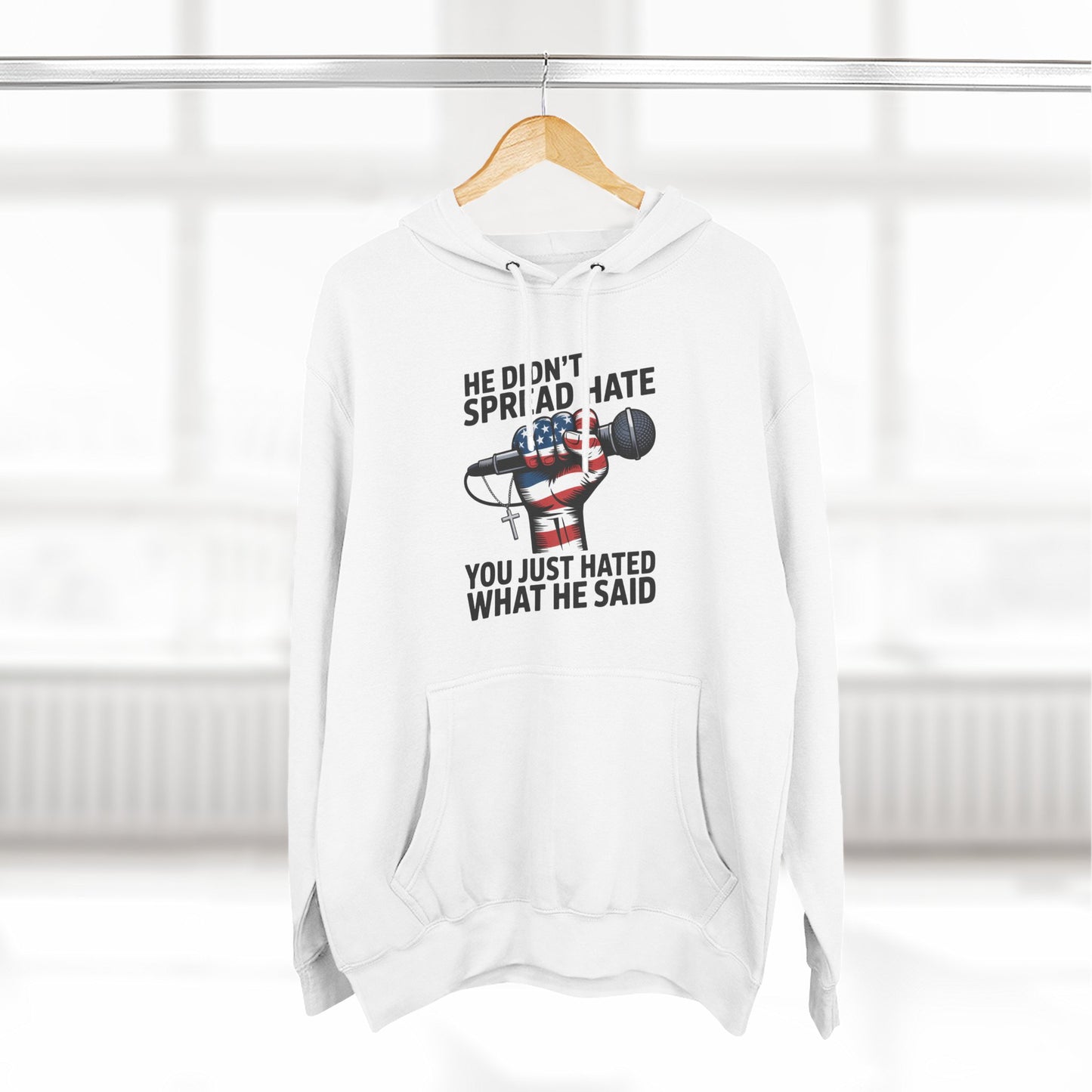 Patriotic Fleece Hoodie - Empowering Message, Cozy Comfort, Great for Casual Outings, Gift for Activists, Perfect for Independence [...]