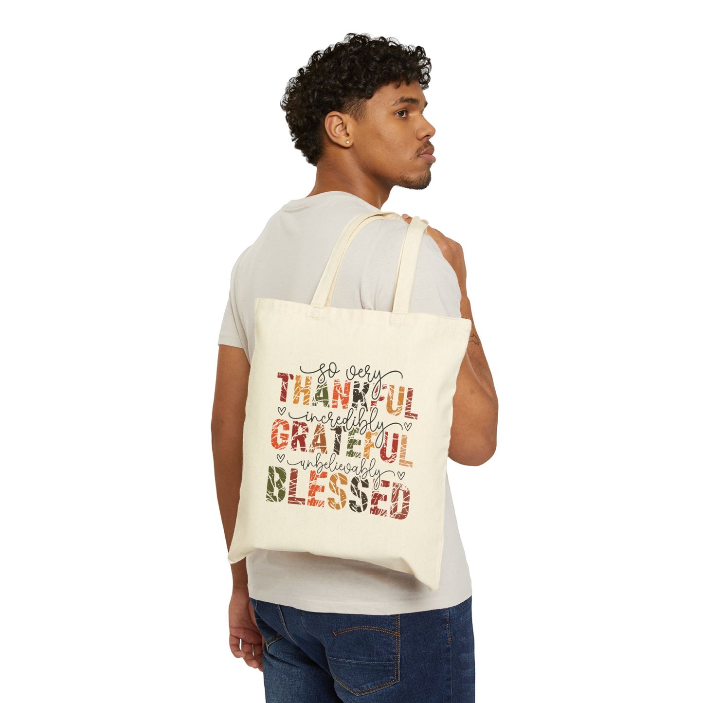 Grateful Blessings Tote Bag | Eco-Friendly Canvas Bag for Shopping, Gifts, Holidays, Everyday Use