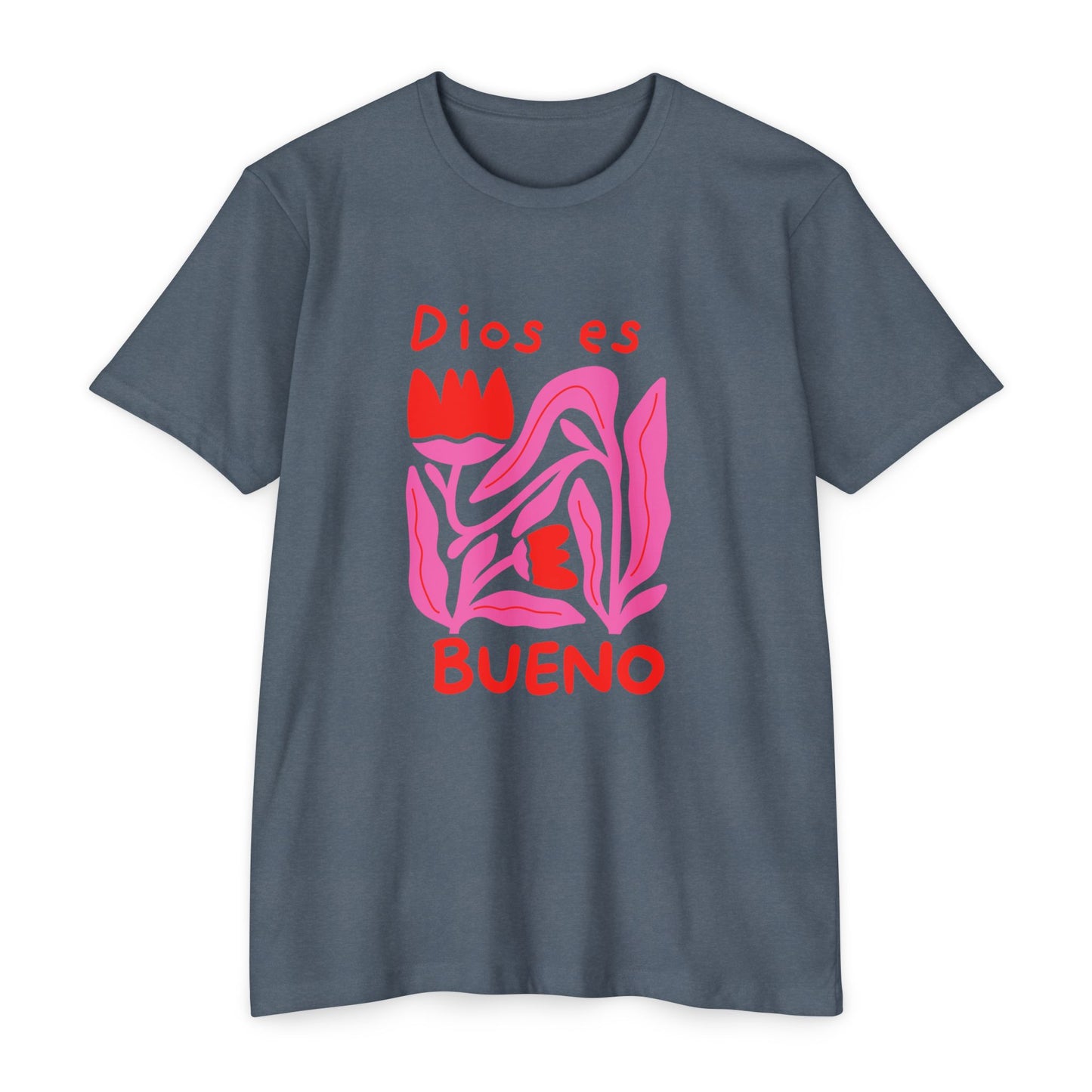 Dios Es Bueno T-Shirt — Pink Abstract Faith Graphic Tee