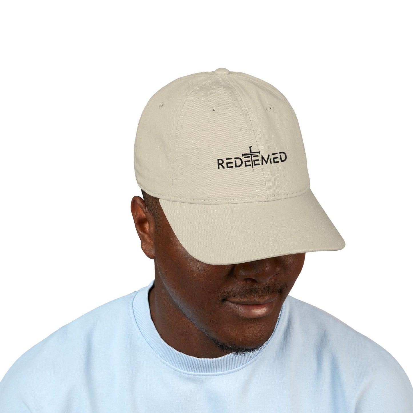 Organic Embroidered Baseball Cap - Redeemed, Summer Accessory, Gift for Faith, Casual Wear, Outdoors