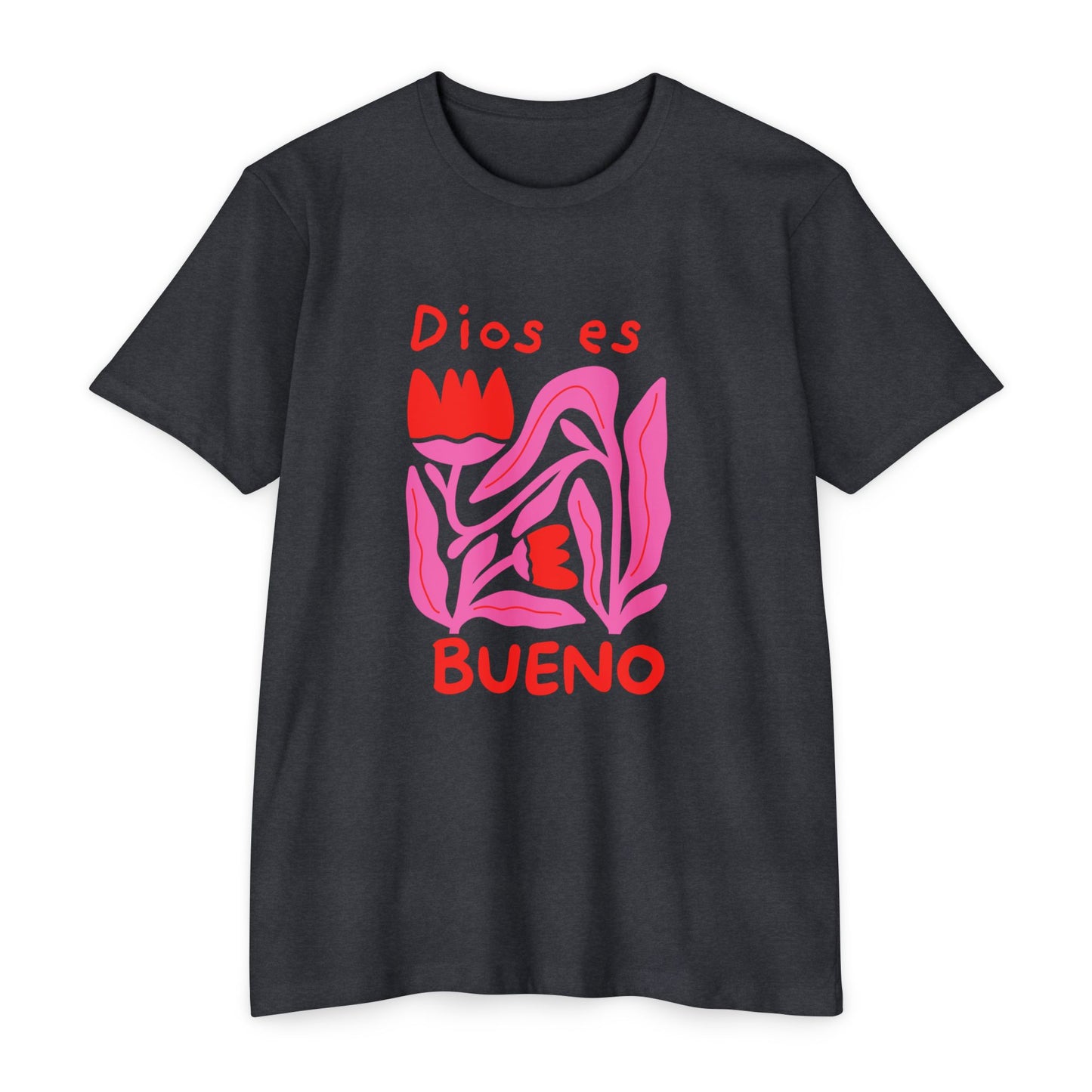 Dios Es Bueno T-Shirt — Pink Abstract Faith Graphic Tee
