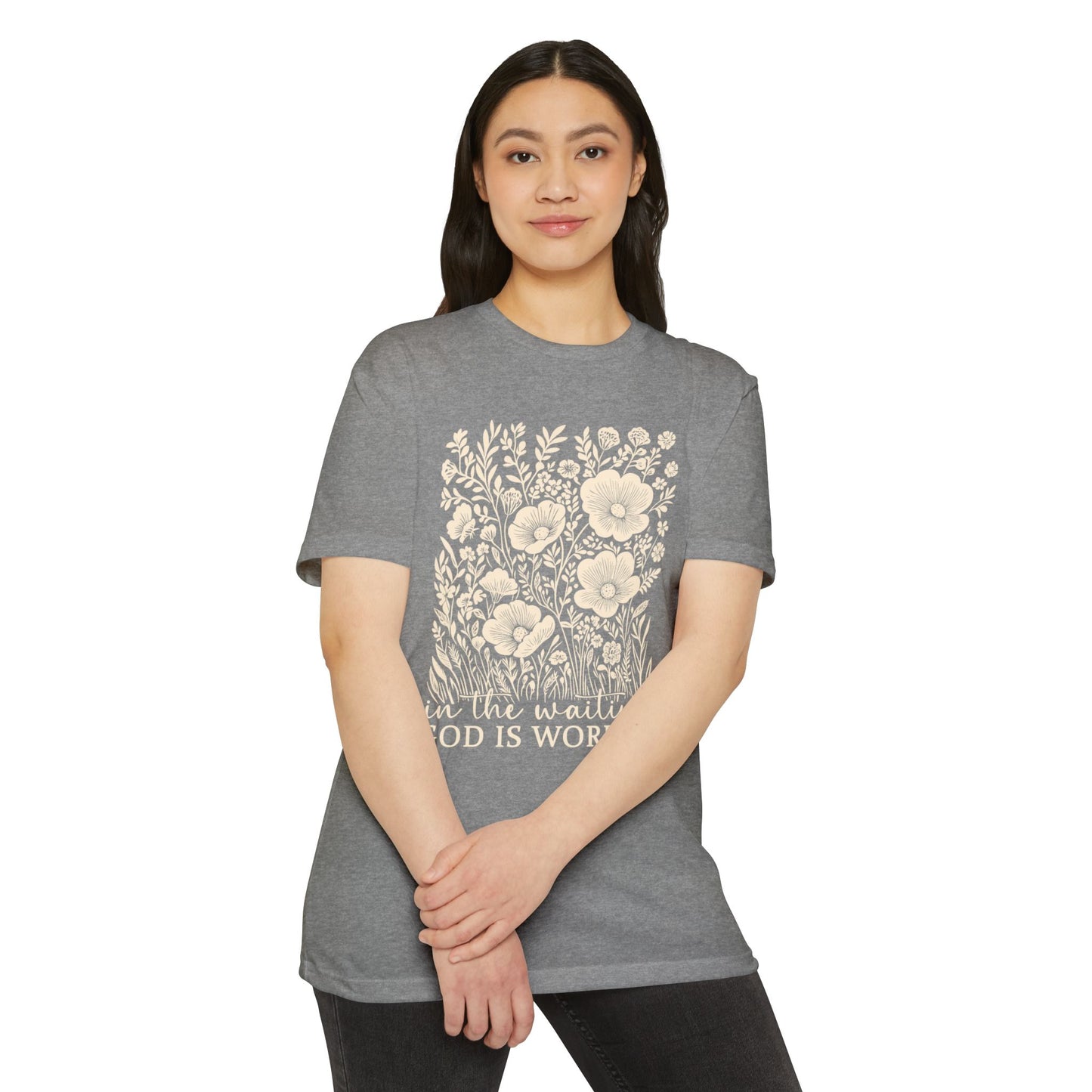 Floral Inspirational T-Shirt, Unisex Tee, God is Working Shirt, Motivational Apparels, Gift for Her, Faith-Based Casual Wear