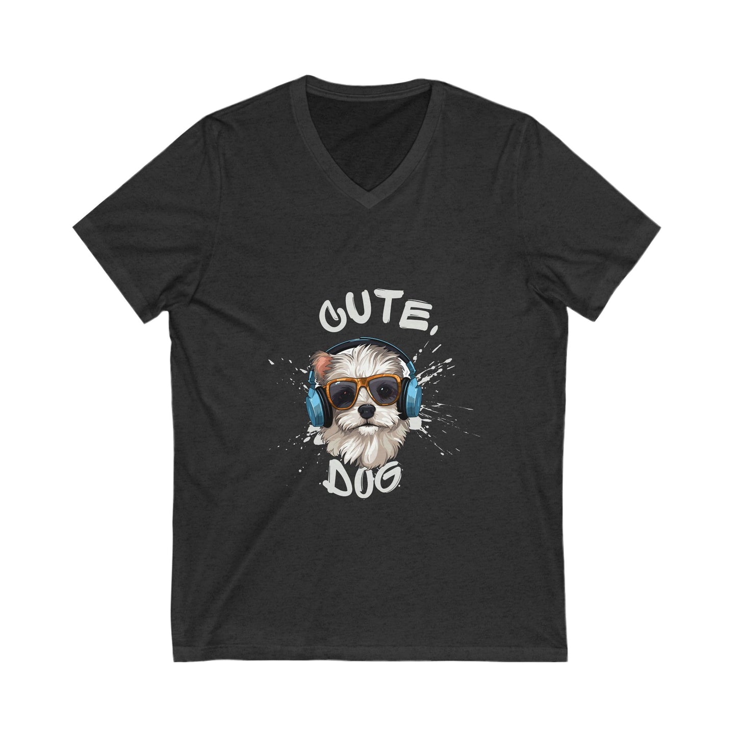 Cute Dog V-Neck Tee | Pet Lovers Shirt | Dog T-Shirt | Animal Lover Gift | Casual Style Top | Birthday Gift Tee