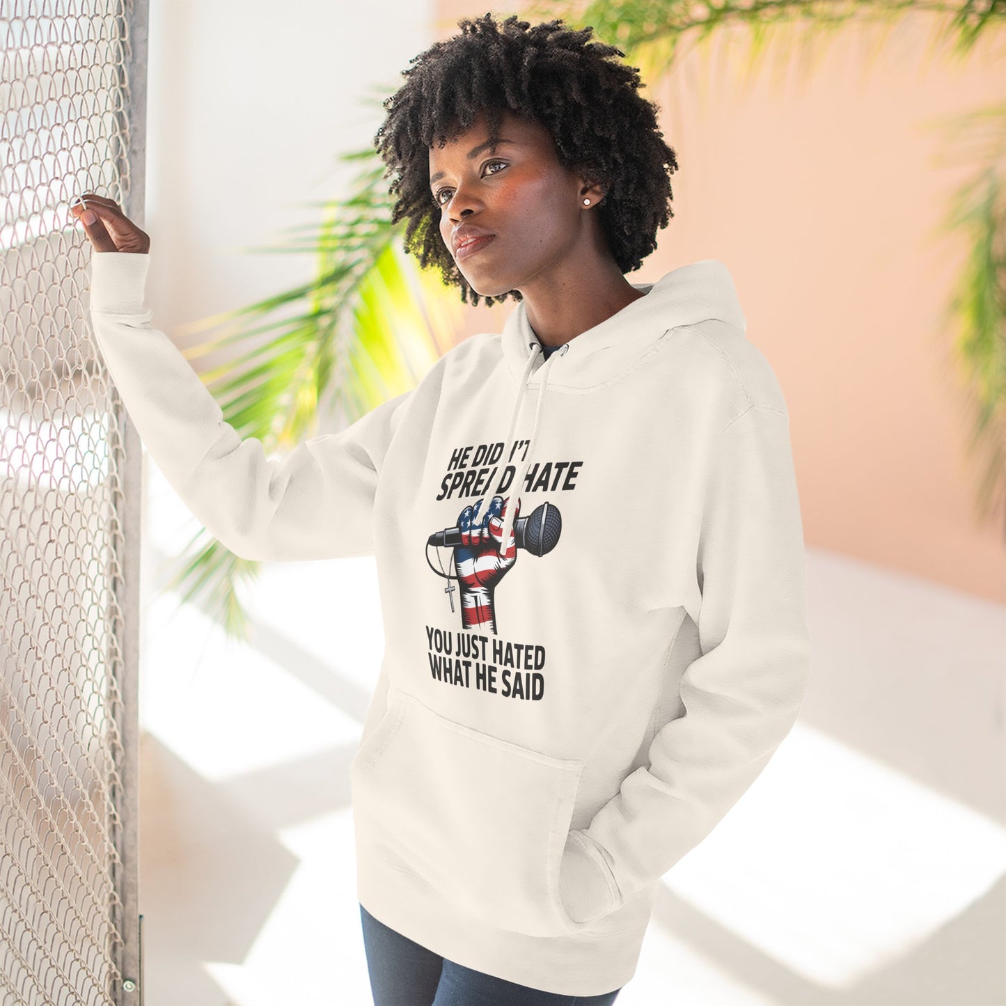 Patriotic Fleece Hoodie - Empowering Message, Cozy Comfort, Great for Casual Outings, Gift for Activists, Perfect for Independence [...]