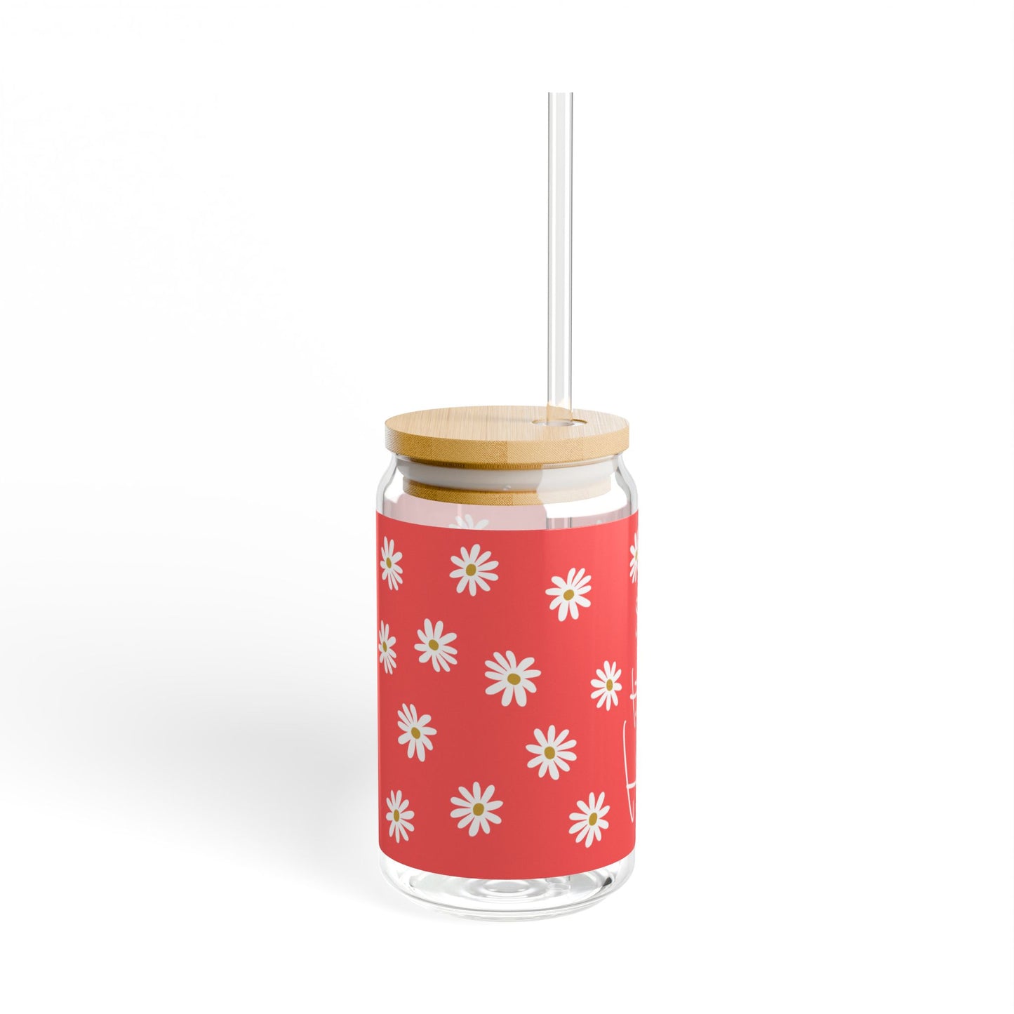 Floral Sipper Glass, 16oz | Eco-Friendly Drinkware for Summer Parties, Garden Gatherings, Picnics, Gifts for Her