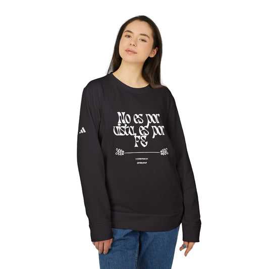Spanish Phrase Crewneck Sweatshirt – “No es por usar, es por fe” Graphic Pullover
