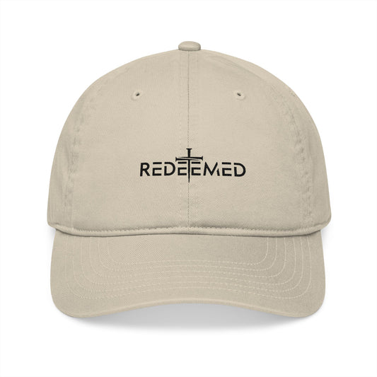 Organic Embroidered Baseball Cap - Redeemed, Summer Accessory, Gift for Faith, Casual Wear, Outdoors