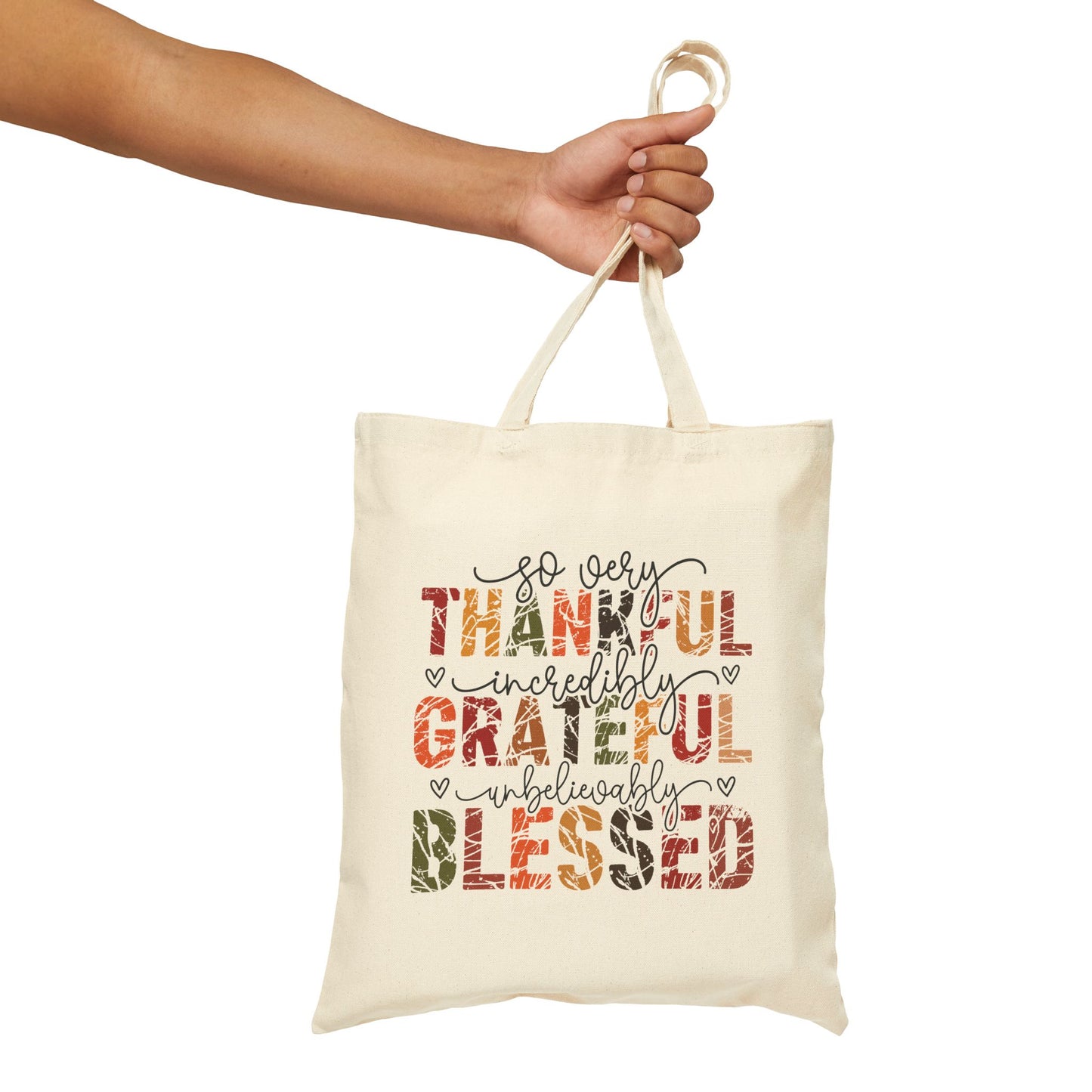 Grateful Blessings Tote Bag | Eco-Friendly Canvas Bag for Shopping, Gifts, Holidays, Everyday Use