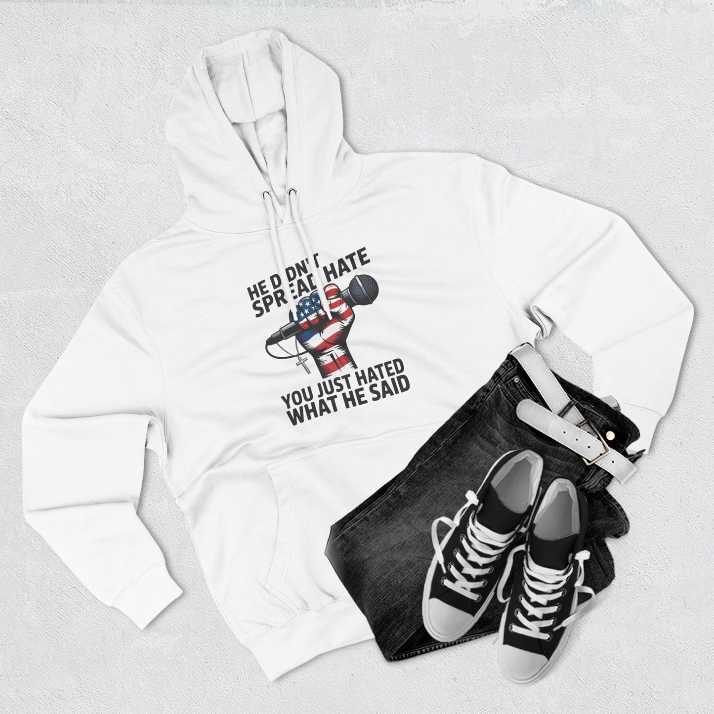 Patriotic Fleece Hoodie - Empowering Message, Cozy Comfort, Great for Casual Outings, Gift for Activists, Perfect for Independence [...]