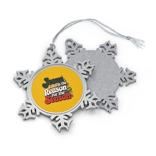 Pewter Snowflake Ornament | Holiday Decoration, Christmas Gift, Winter Decor, Jesus Is The Reason for the Season, Memory Keepsake, [...]