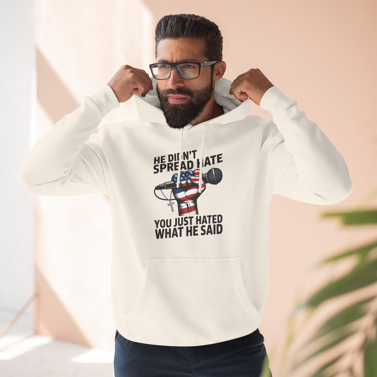 Patriotic Fleece Hoodie - Empowering Message, Cozy Comfort, Great for Casual Outings, Gift for Activists, Perfect for Independence [...]