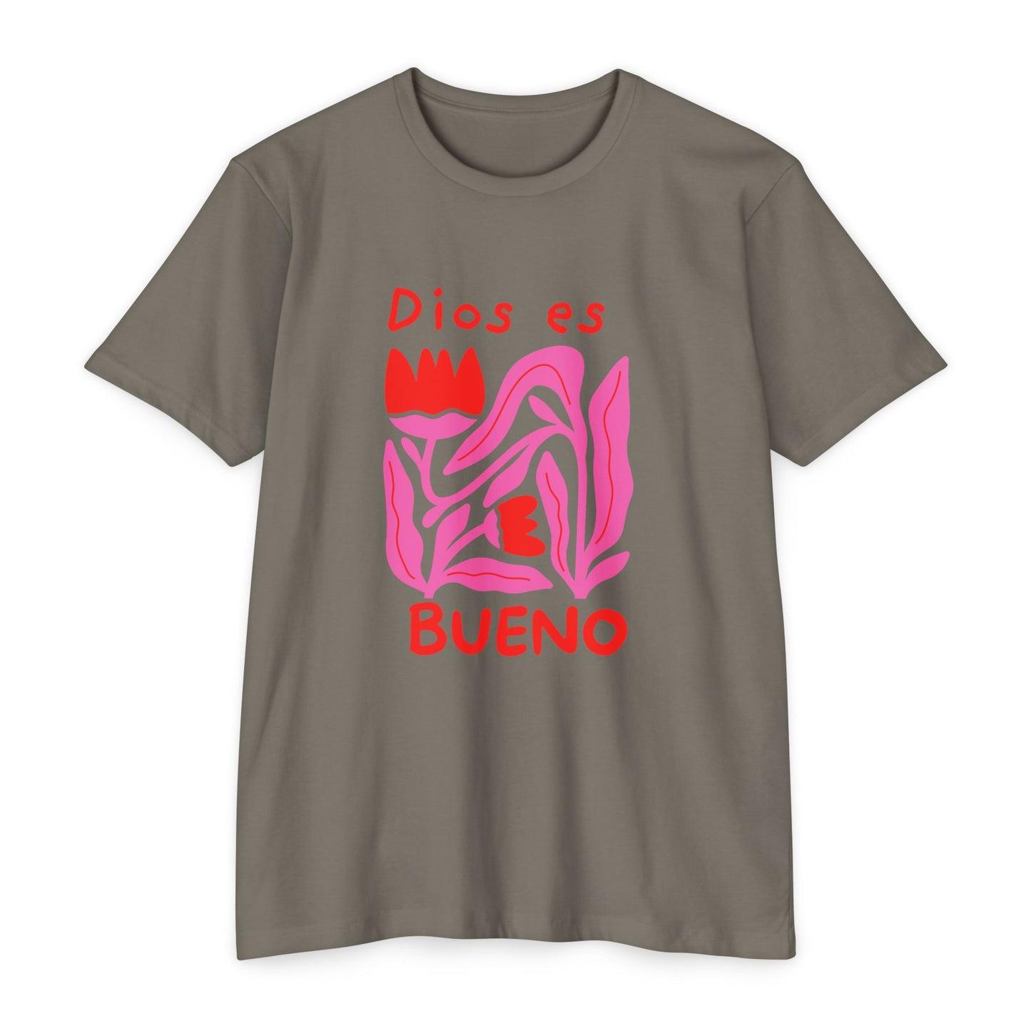 Dios Es Bueno T-Shirt — Pink Abstract Faith Graphic Tee