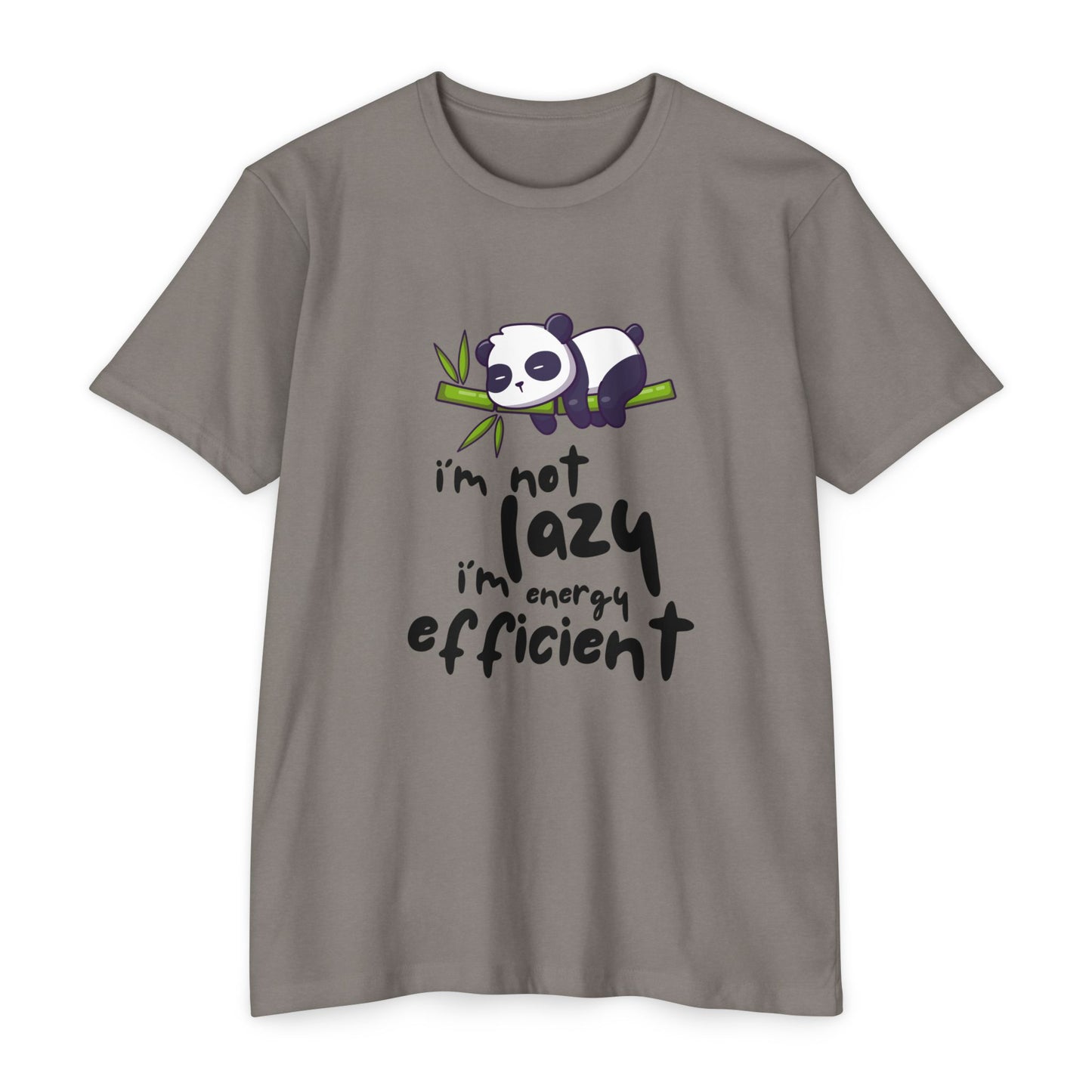 Funny Panda T-Shirt, I'm Not Lazy I'm Energy Efficient Tee, Gift for Animal Lovers, Quirky Statement Top, Cute Casual Wear
