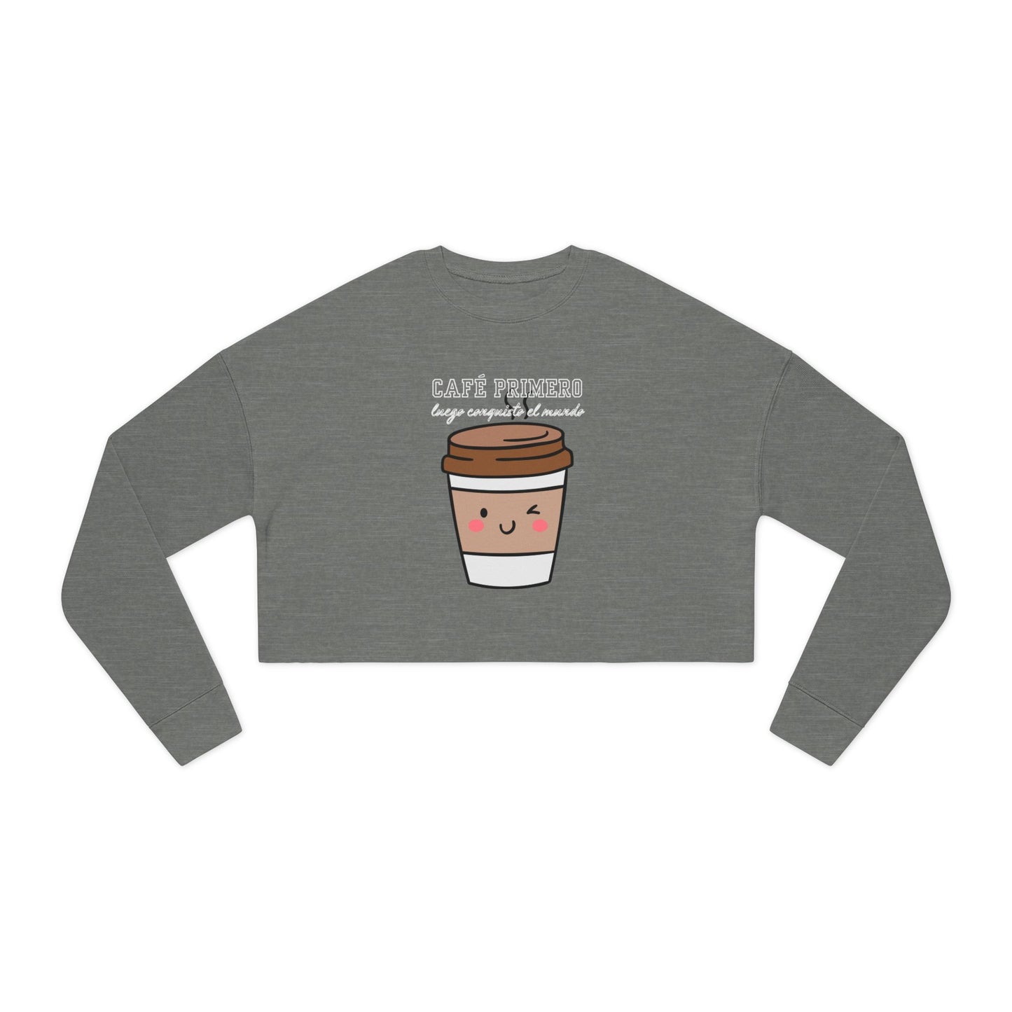 Women's Cropped Sweatshirt: Cute Café Friends Coffee Lover Gift, Cozy Outfit for Brunch, Warm Layer for Fall, Cute Gift for Friends, [...]