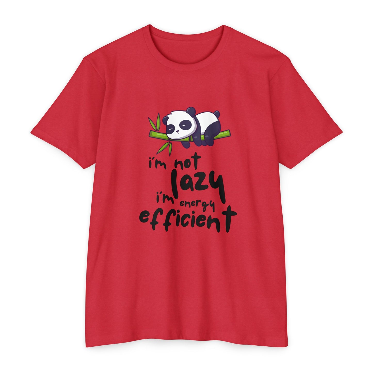 Funny Panda T-Shirt, I'm Not Lazy I'm Energy Efficient Tee, Gift for Animal Lovers, Quirky Statement Top, Cute Casual Wear