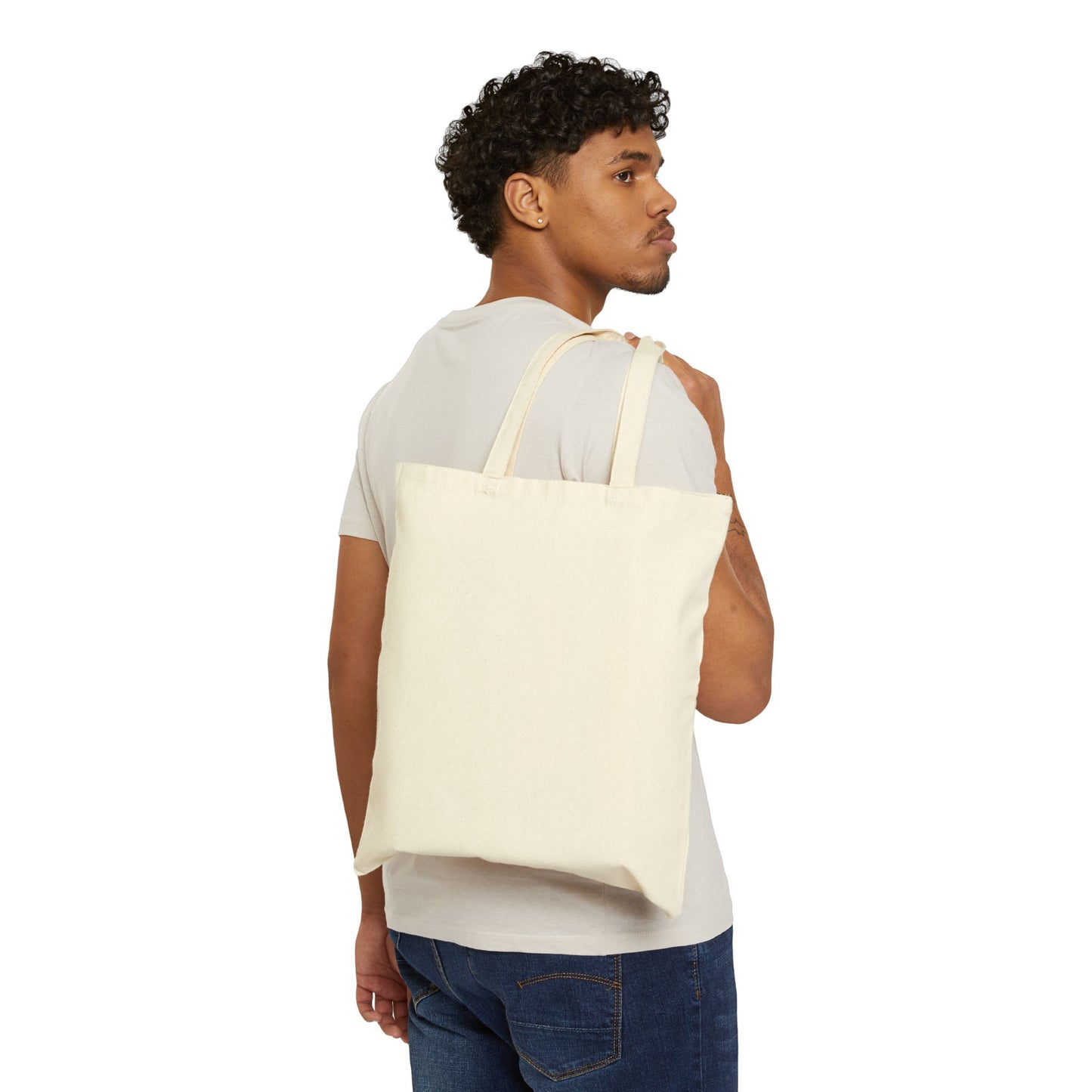 New Day Floral Cotton Canvas Tote Bag, Eco-Friendly Shopping Bag, Motivational Gift, Reusable Tote for Everyday Use, Perfect for Spring