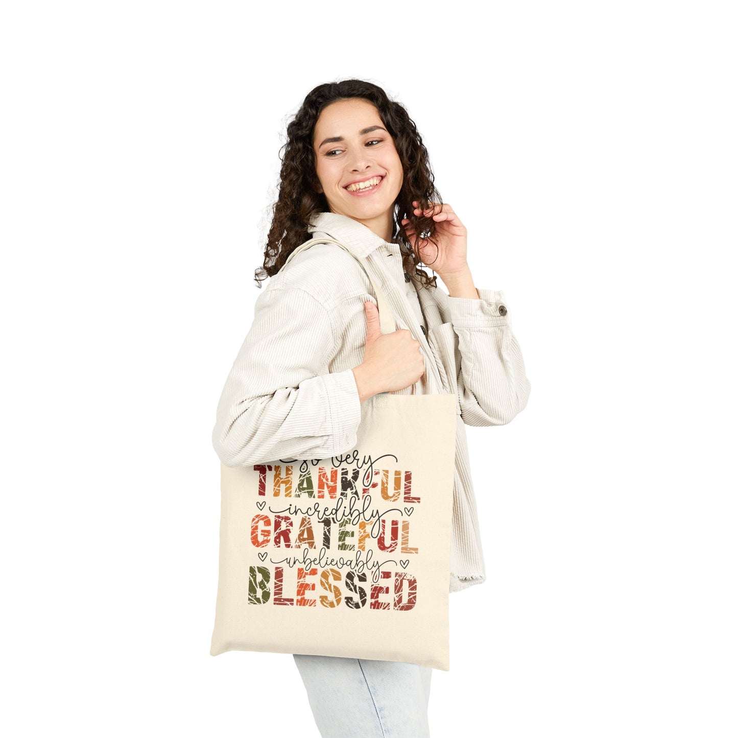 Grateful Blessings Tote Bag | Eco-Friendly Canvas Bag for Shopping, Gifts, Holidays, Everyday Use