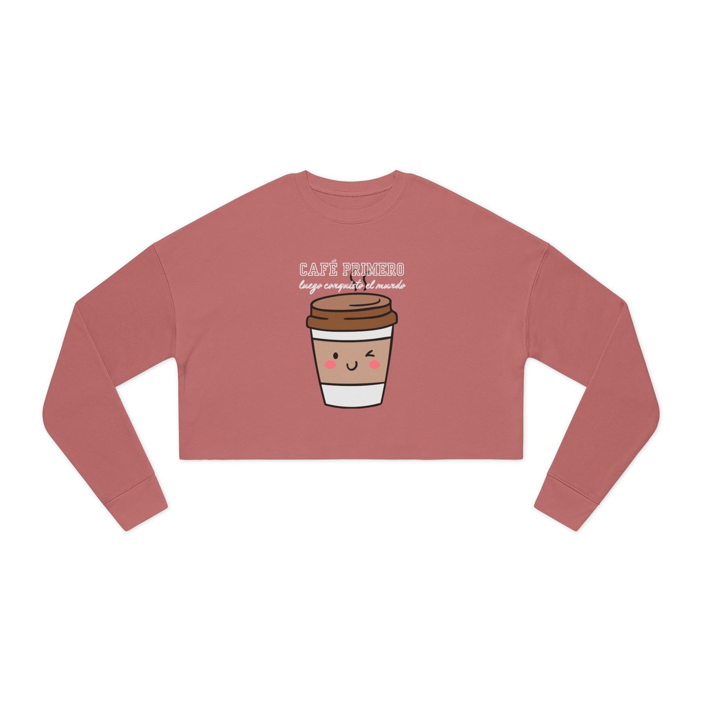 Women's Cropped Sweatshirt: Cute Café Friends Coffee Lover Gift, Cozy Outfit for Brunch, Warm Layer for Fall, Cute Gift for Friends, [...]