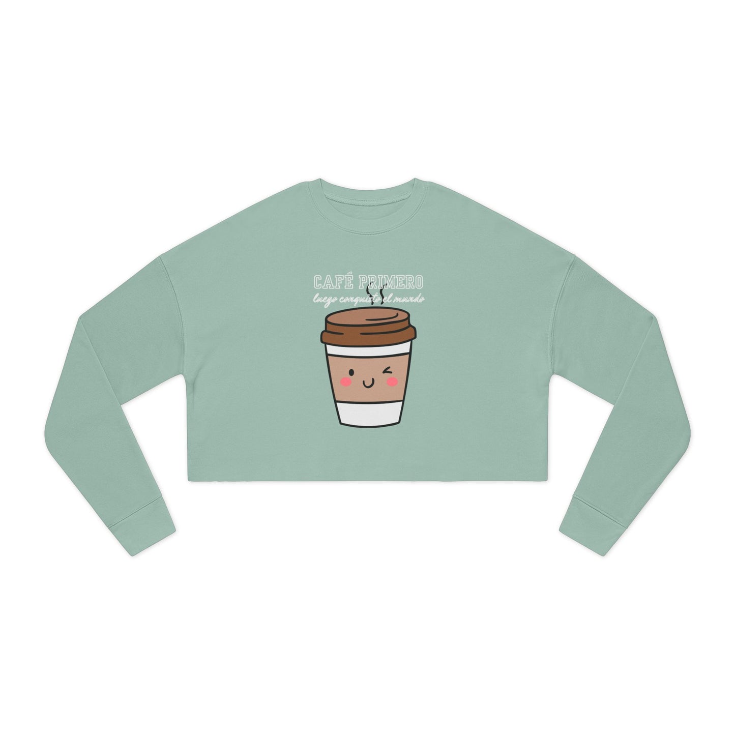Women's Cropped Sweatshirt: Cute Café Friends Coffee Lover Gift, Cozy Outfit for Brunch, Warm Layer for Fall, Cute Gift for Friends, [...]