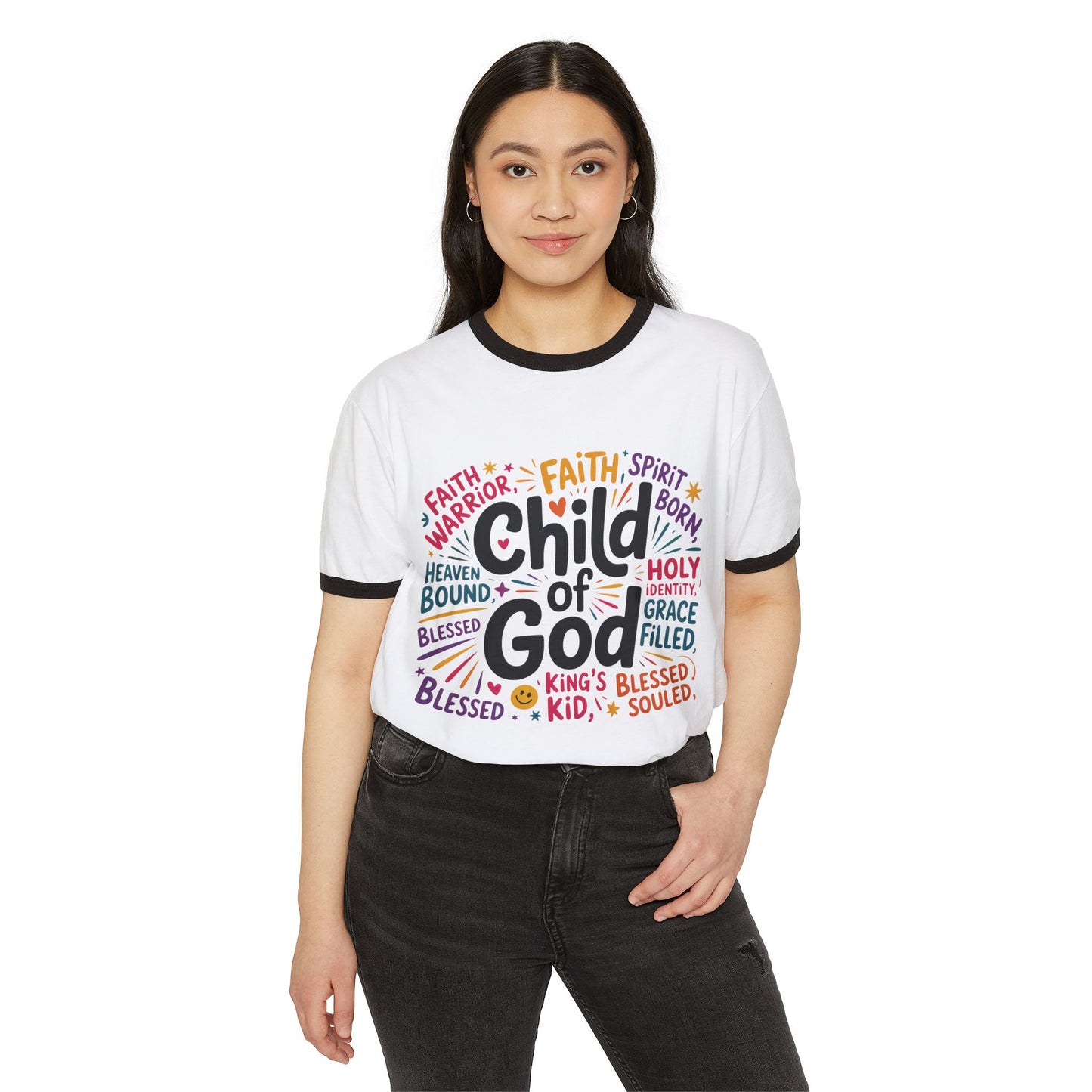 Child of God Unisex Ringer T-Shirt, Faith Shirt, Spiritual Tee, Christian Apparel, Gift for Religious Holidays