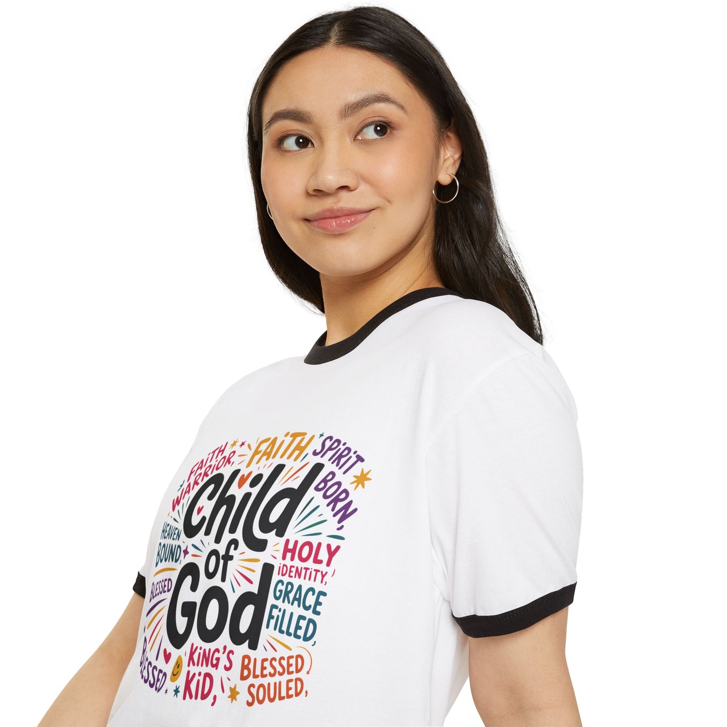 Child of God Unisex Ringer T-Shirt, Faith Shirt, Spiritual Tee, Christian Apparel, Gift for Religious Holidays
