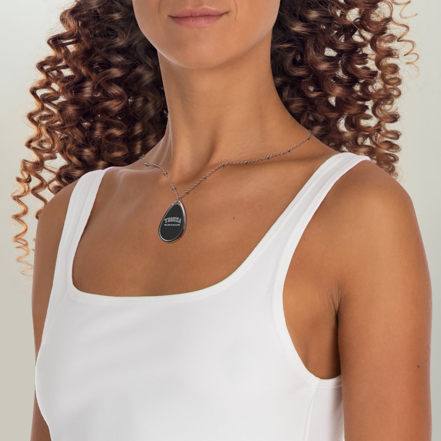 Yeshua Oval Necklace, Inspirational Jewelry, Faith Necklace, Religious Gift, Christian Jewelry