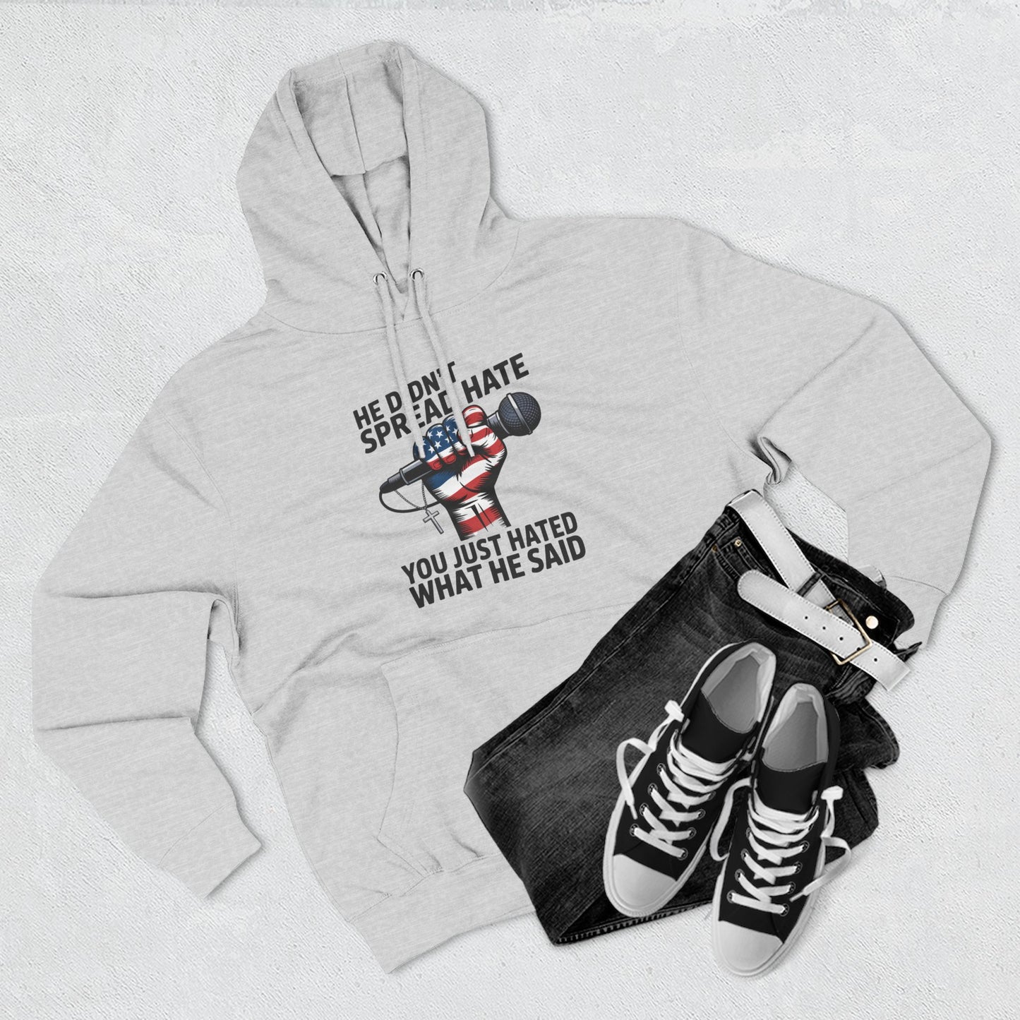 Patriotic Fleece Hoodie - Empowering Message, Cozy Comfort, Great for Casual Outings, Gift for Activists, Perfect for Independence [...]