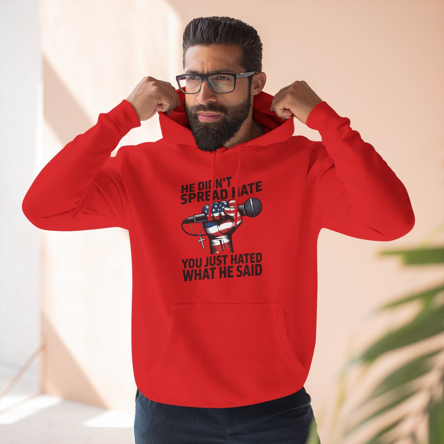 Patriotic Fleece Hoodie - Empowering Message, Cozy Comfort, Great for Casual Outings, Gift for Activists, Perfect for Independence [...]